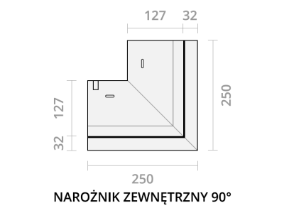 Narożnik zewnętrzny 90°