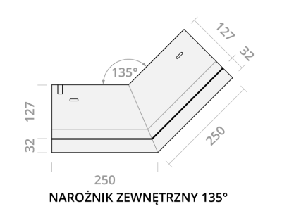 Narożnik zewnętrzny 135°