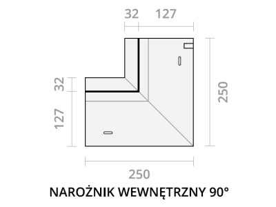 Narożnik wewnętrzny 90°