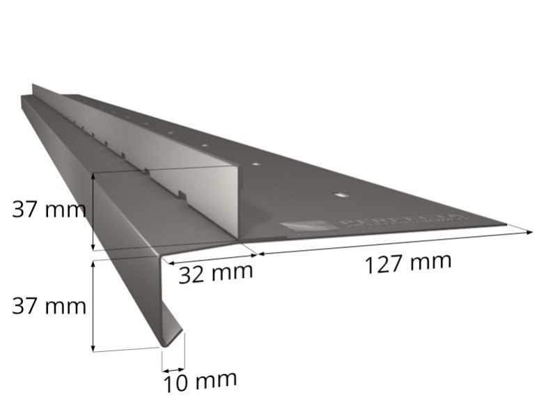 schemat Profile balkonowe D 37/37 do balkonów wentylowanych o grub. płyt 15-20mm (1szt-2mb)